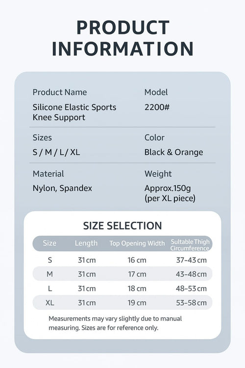 Nylon-Silicone Knitted Knee Support