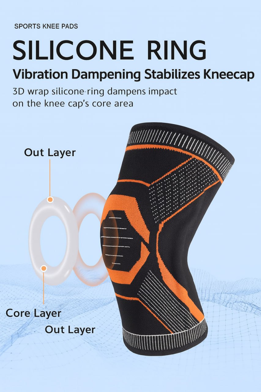 Nylon-Silicone Knitted Knee Support