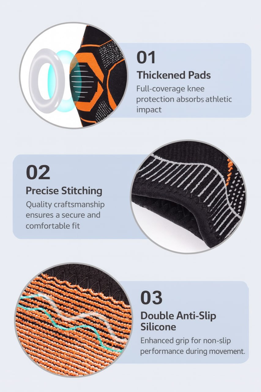 Nylon-Silicone Knitted Knee Support